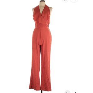 NWT - DAVI & DANI Jumpsuit - Rust Red Orange - Sleeveless, Ruffle, Flared Leg